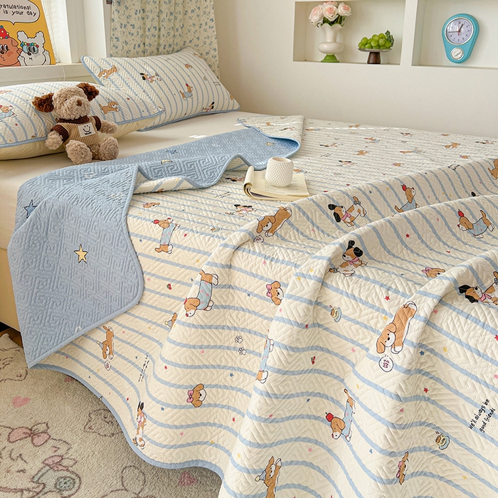 91家纺网 家纺一手货源 找家纺 羽爱家纺 2025新款A类全棉印花水洗床盖三件套系列 童年