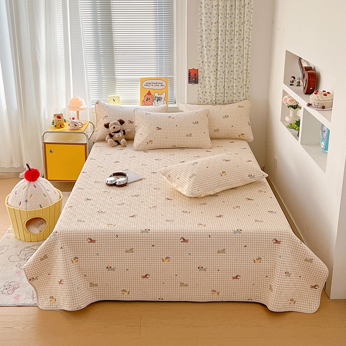 羽爱家纺 2025新款A类全棉印花水洗床盖三件套系列 汪汪队