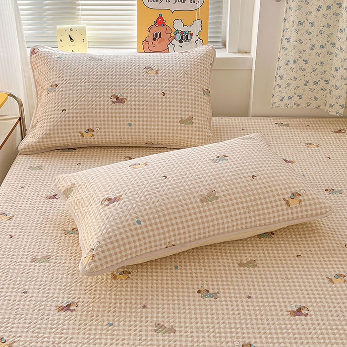 91家纺网 家纺一手货源 找家纺 羽爱家纺 2025新款A类全棉印花水洗床盖三件套系列 汪汪队