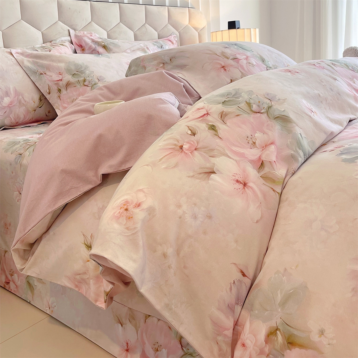 91家纺网 家纺一手货源 找家纺 宝齐莱家纺 2025新款全棉磨毛印花床单四件套-系列二 万紫千红