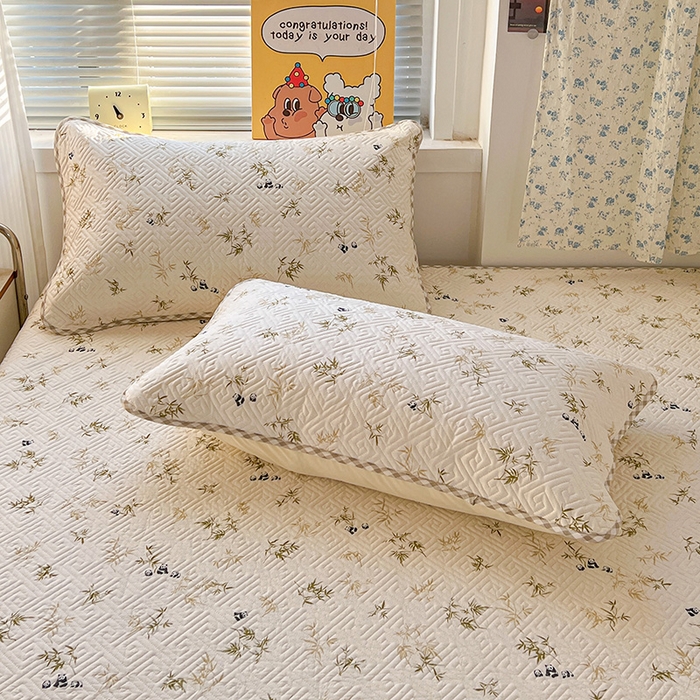 91家纺网 家纺一手货源 找家纺 羽爱家纺 2025新款A类全棉印花水洗床盖三件套系列 熊猫林