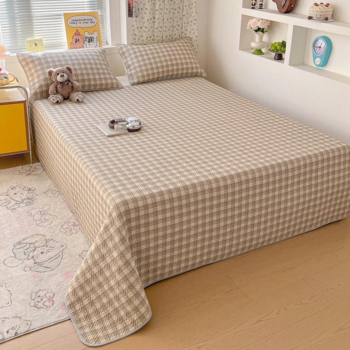 91家纺网 家纺一手货源 找家纺 羽爱家纺 2025新款A类全棉印花水洗床盖三件套系列 雅格