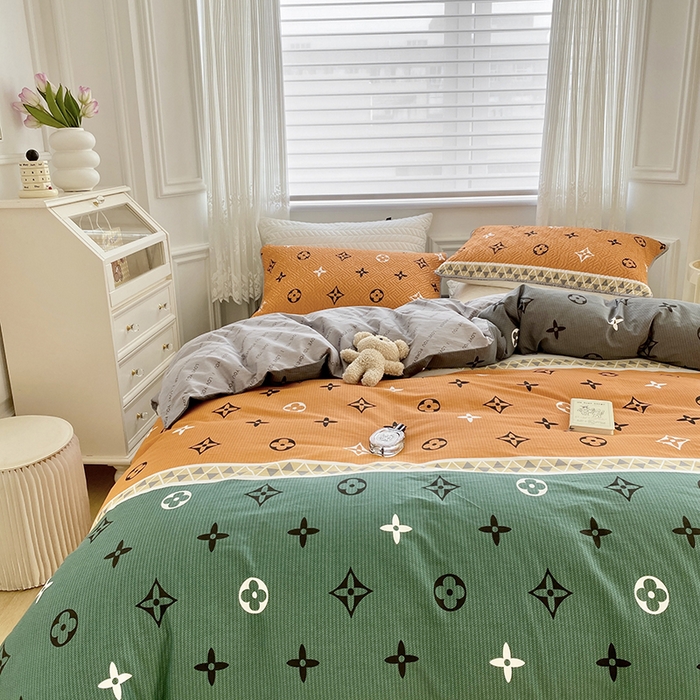 91家纺网 家纺一手货源 找家纺 羽爱家纺 2025新款A类全棉印花水洗床盖三件套系列 伊丽莎白