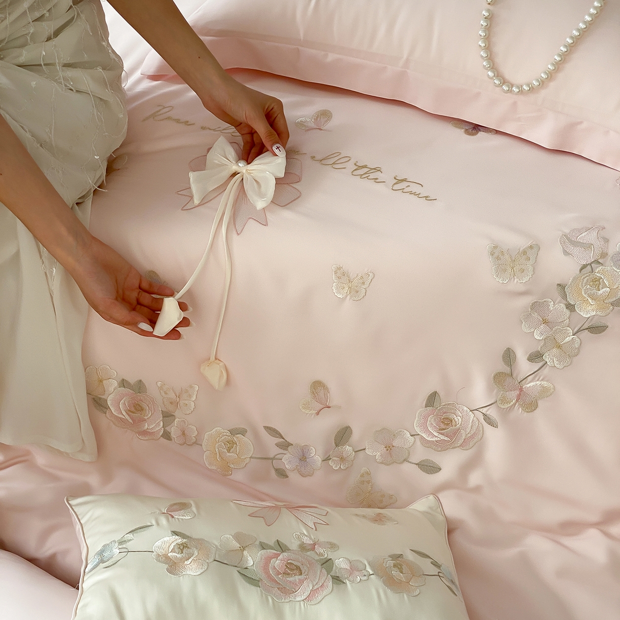 91家纺网 家纺一手货源 找家纺 （总）佳汐蓝家纺 2025新款天丝棉磨毛四件套-花序