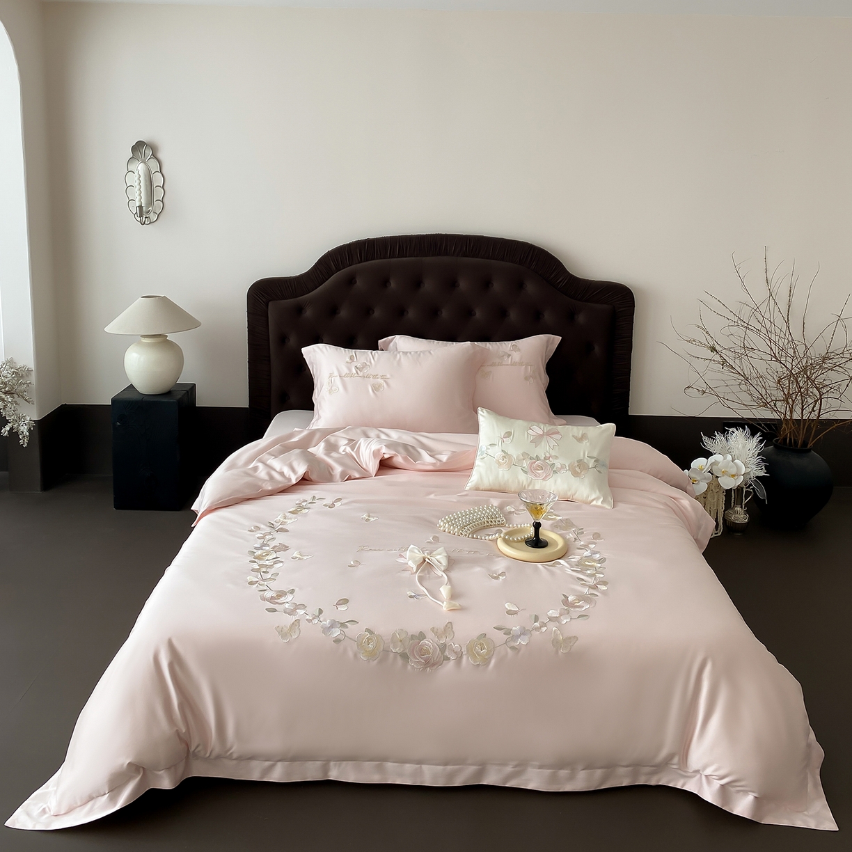 91家纺网 家纺一手货源 找家纺 （总）佳汐蓝家纺 2025 春夏新品60支兰精天丝数码印花四件套-小苍兰花语