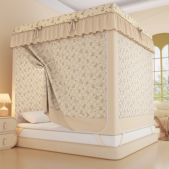 91家纺网 家纺一手货源 找家纺 （总）锦逸家居 2025新款遮光防蚊坐床蚊帐加厚保暖夹棉蚊帐