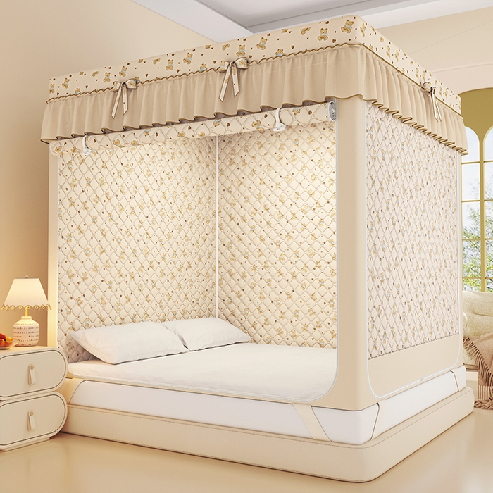 91家纺网 家纺一手货源 找家纺 （总）锦逸家居 2025新款遮光防蚊坐床蚊帐加厚保暖夹棉蚊帐