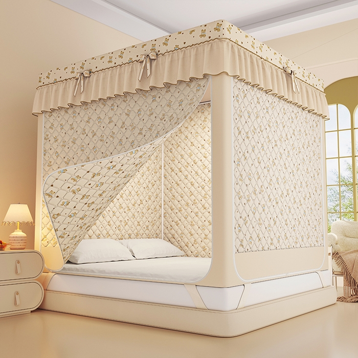 91家纺网 家纺一手货源 找家纺 （总）锦逸家居 2025新款遮光防蚊坐床蚊帐加厚保暖夹棉蚊帐