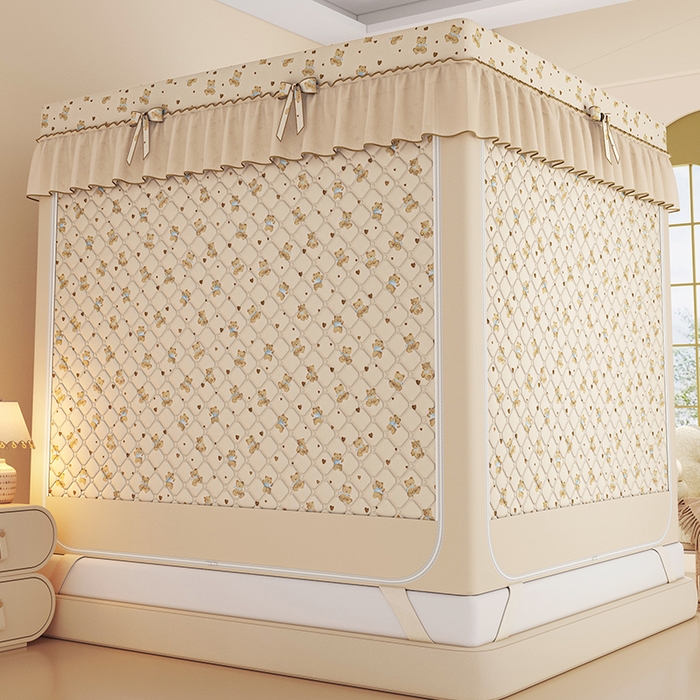 91家纺网 家纺一手货源 找家纺 （总）锦逸家居 2025新款遮光防蚊坐床蚊帐加厚保暖夹棉蚊帐