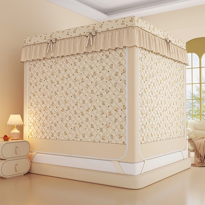 91家纺网 家纺一手货源 找家纺 （总）锦逸家居 2025新款遮光防蚊坐床蚊帐加厚保暖夹棉蚊帐