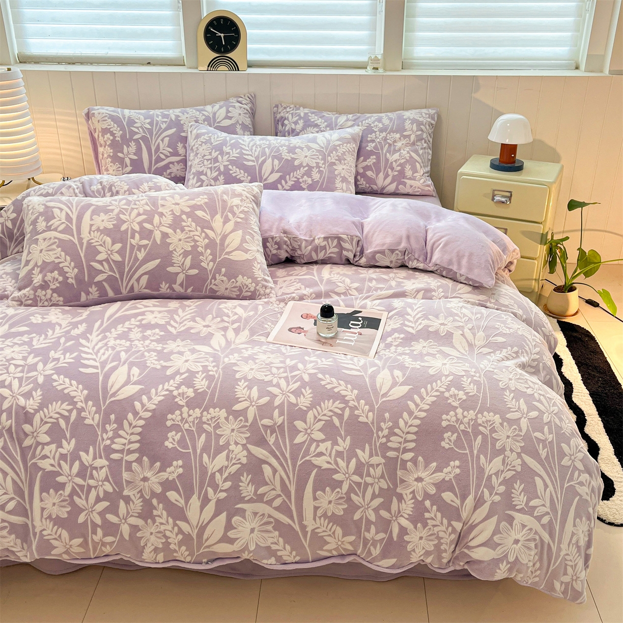 91家纺网 家纺一手货源 找家纺 （总）女子家纺 2025新款牛奶绒雕花四件套