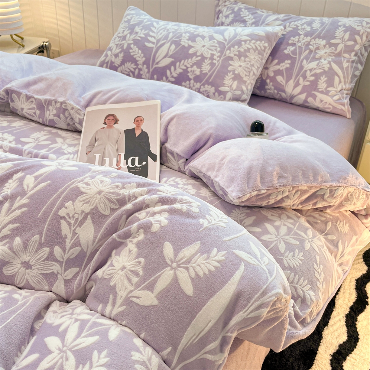 91家纺网 家纺一手货源 找家纺 （总）女子家纺 2025新款牛奶绒雕花四件套