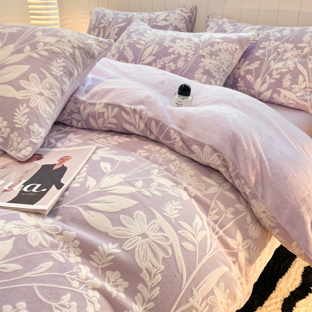 91家纺网 家纺一手货源 找家纺 （总）女子家纺 2025新款牛奶绒雕花四件套