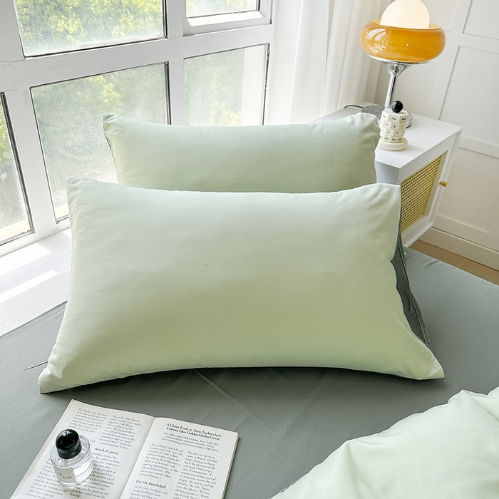 91家纺网 家纺一手货源 找家纺 赫然家纺 2026新款纯色磨毛系列单枕套 薄荷绿