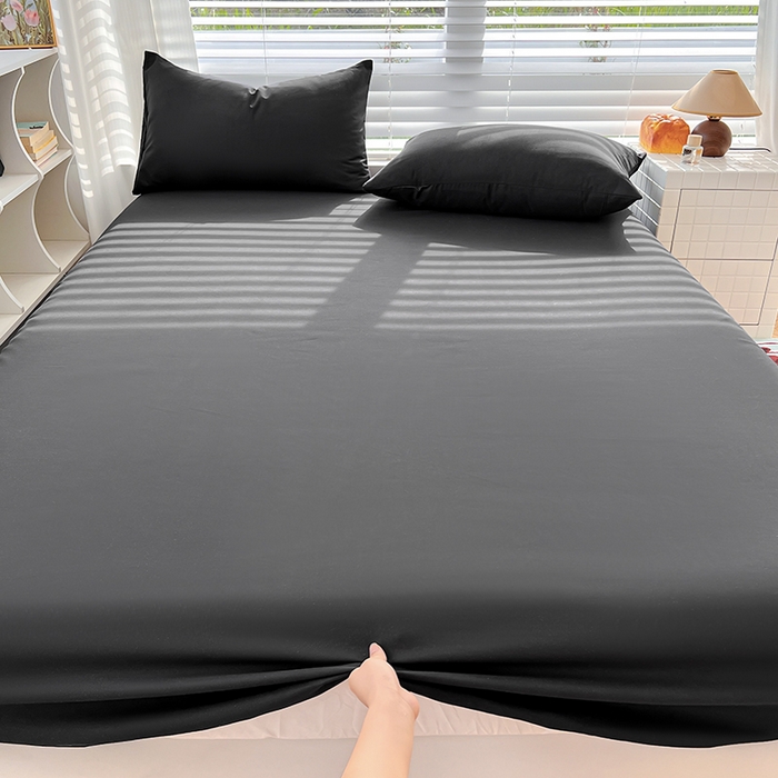 91家纺网 家纺一手货源 找家纺 赫然家纺 2026新款纯色磨毛系列单枕套 纯黑色