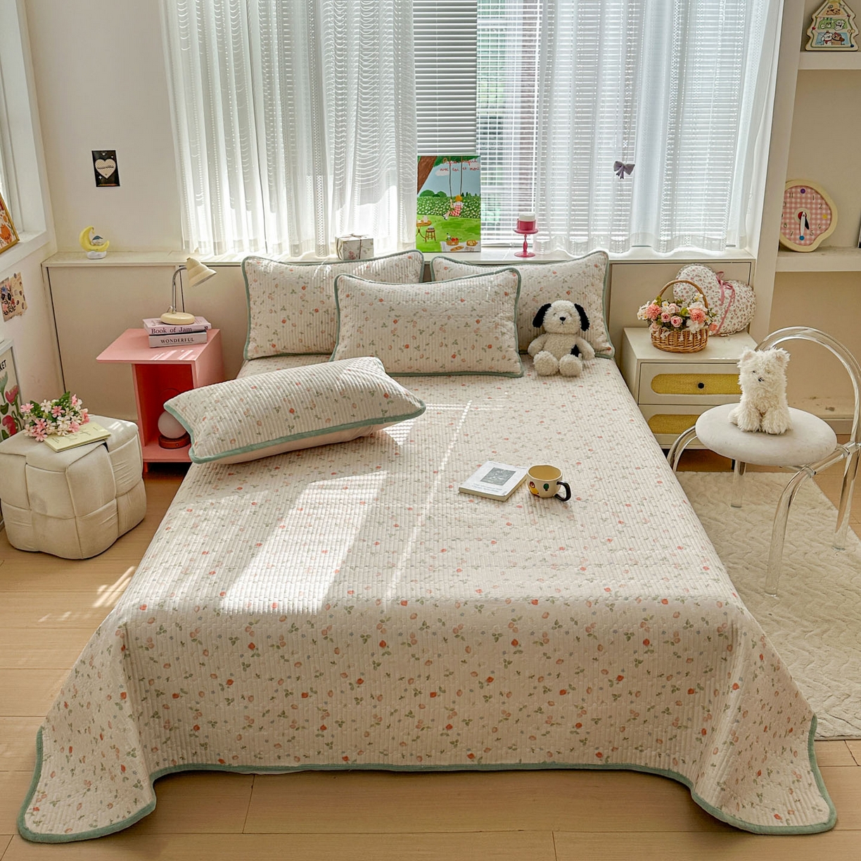 91家纺网 家纺一手货源 找家纺 （总）恒尚居 2026新款纯棉牛奶绒床盖双面两用夹棉床单床垫-秋冬款 四季通用