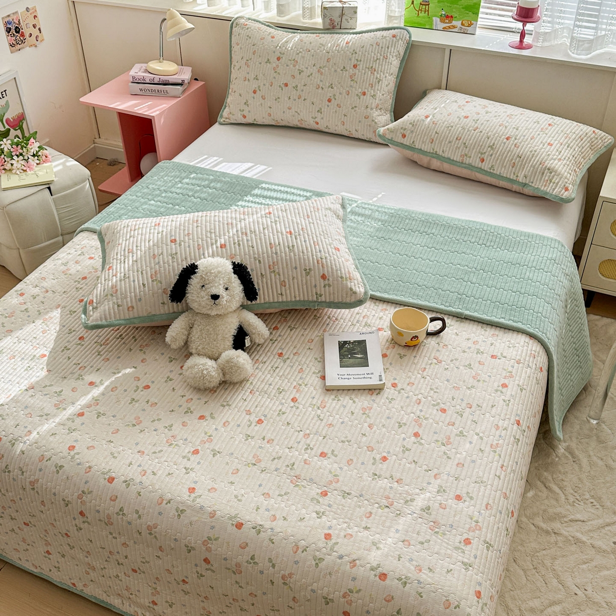 91家纺网 家纺一手货源 找家纺 （总）恒尚居 2026新款纯棉牛奶绒床盖双面两用夹棉床单床垫-秋冬款 四季通用