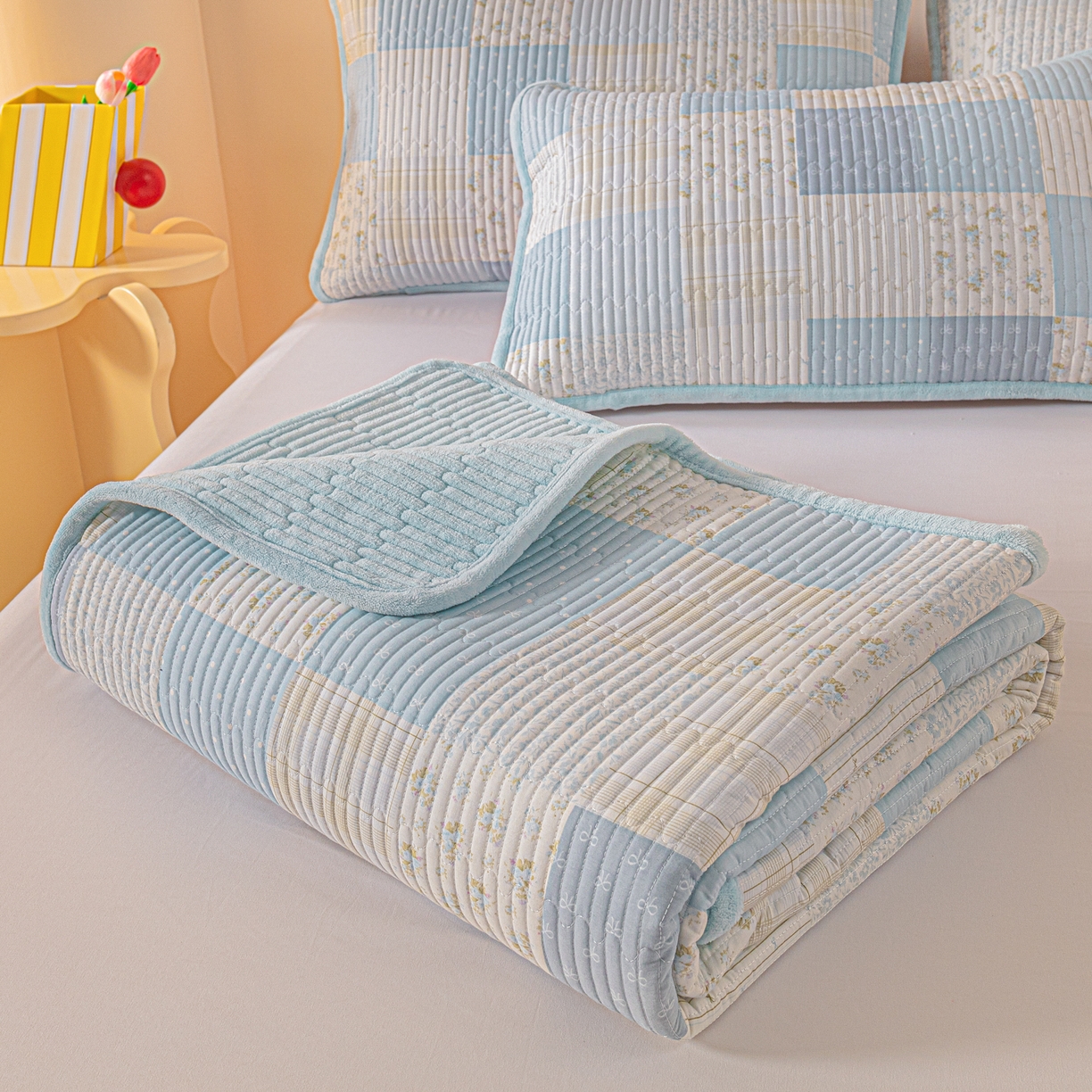 91家纺网 家纺一手货源 找家纺 （总）恒尚居 2026新款纯棉牛奶绒床盖双面两用夹棉床单床垫-秋冬款 四季通用