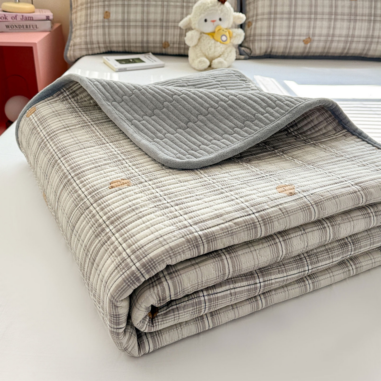 91家纺网 家纺一手货源 找家纺 （总）恒尚居 2026新款纯棉牛奶绒床盖双面两用夹棉床单床垫-秋冬款 四季通用