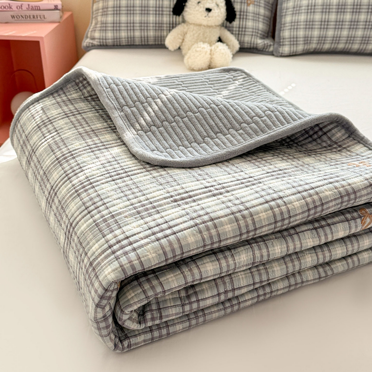 91家纺网 家纺一手货源 找家纺 （总）恒尚居 2026新款纯棉牛奶绒床盖双面两用夹棉床单床垫-秋冬款 四季通用