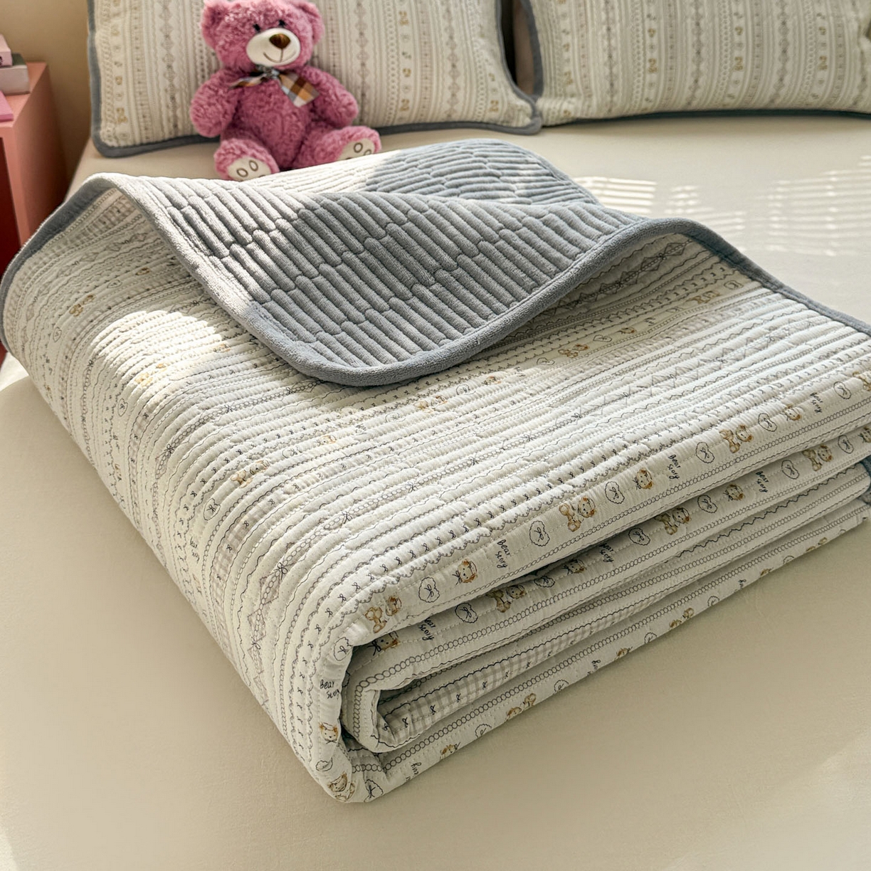 91家纺网 家纺一手货源 找家纺 （总）恒尚居 2026新款纯棉牛奶绒床盖双面两用夹棉床单床垫-秋冬款 四季通用