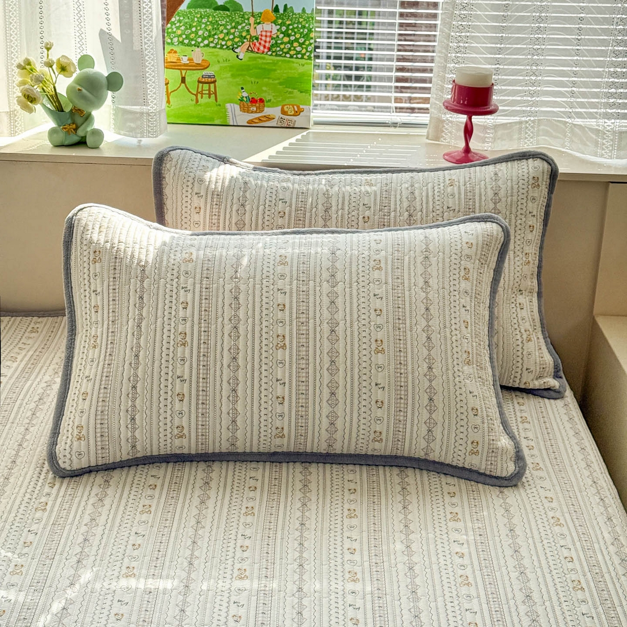 91家纺网 家纺一手货源 找家纺 恒尚居 2026新款纯棉牛奶绒床盖双面两用夹棉床单床垫-秋冬款 四季通用 甜茶学院【A纯棉-B牛奶绒】