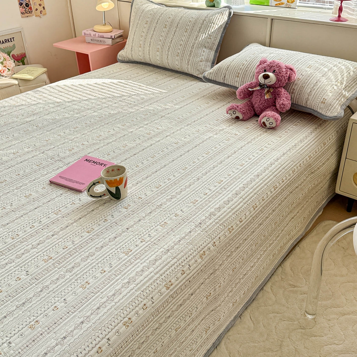 91家纺网 家纺一手货源 找家纺 恒尚居 2026新款纯棉牛奶绒床盖双面两用夹棉床单床垫-秋冬款 四季通用 甜茶学院【A纯棉-B牛奶绒】