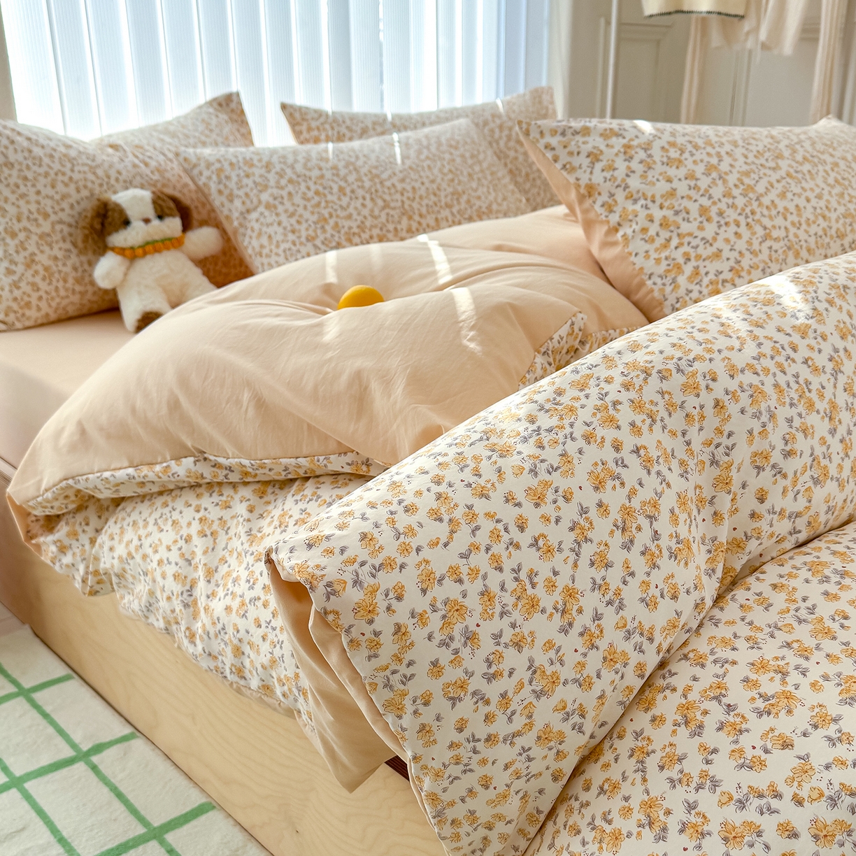 91家纺网 家纺一手货源 找家纺 （总）竹合家纺 2026新款春款A类古法水洗仿棉云感棉小布袋四件套