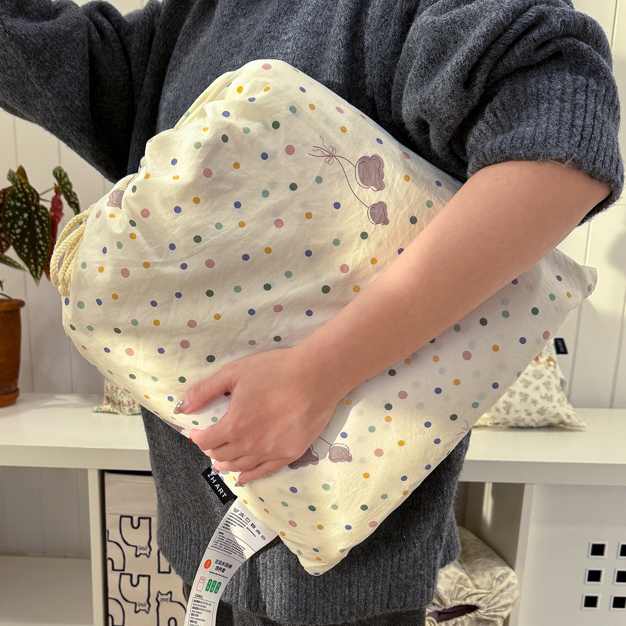 91家纺网 家纺一手货源 找家纺 （总）竹合家纺 2026新款春款A类古法水洗仿棉云感棉小布袋四件套