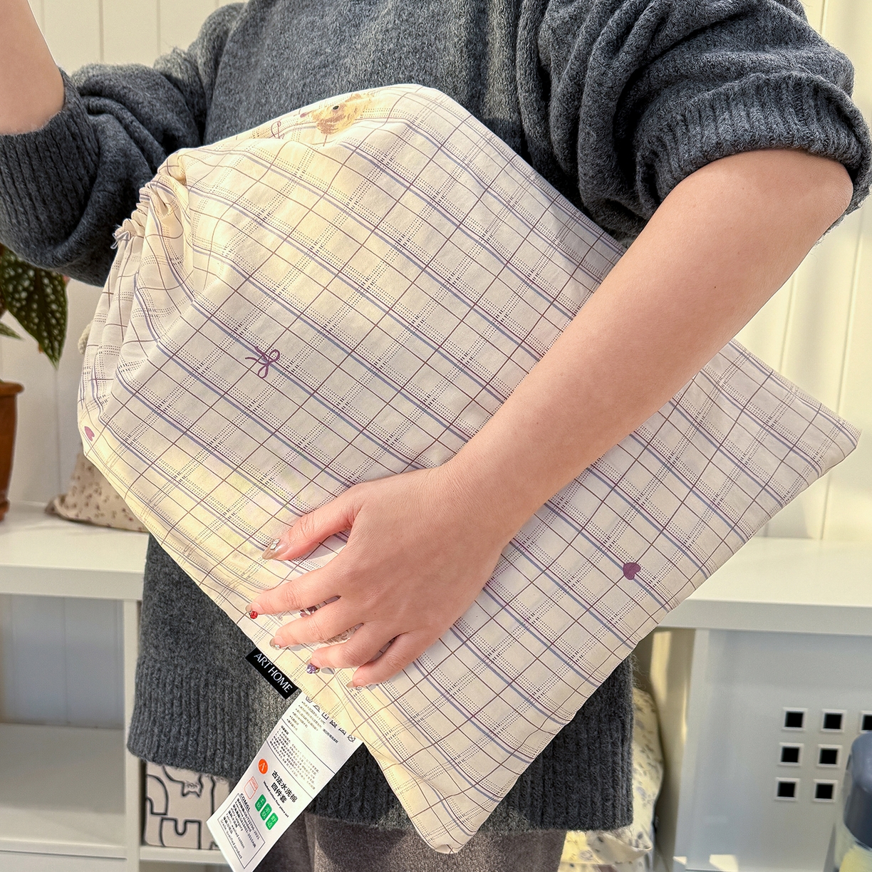 91家纺网 家纺一手货源 找家纺 （总）竹合家纺 2026新款春款A类古法水洗仿棉云感棉小布袋四件套