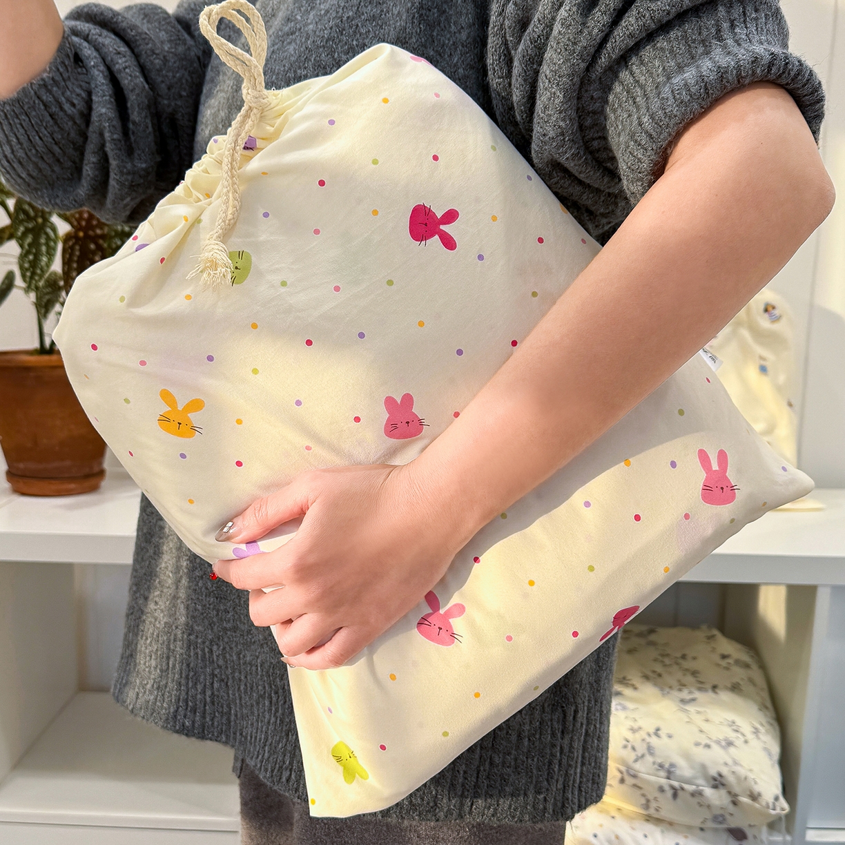 91家纺网 家纺一手货源 找家纺 （总）竹合家纺 2026新款春款A类古法水洗仿棉云感棉小布袋四件套