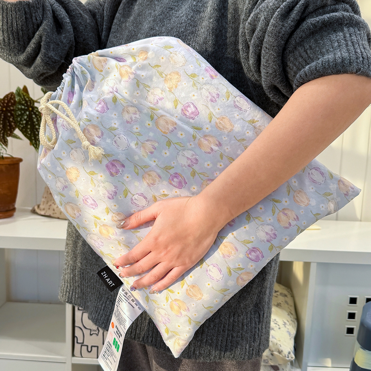 91家纺网 家纺一手货源 找家纺 （总）竹合家纺 2026新款春款A类古法水洗仿棉云感棉小布袋四件套