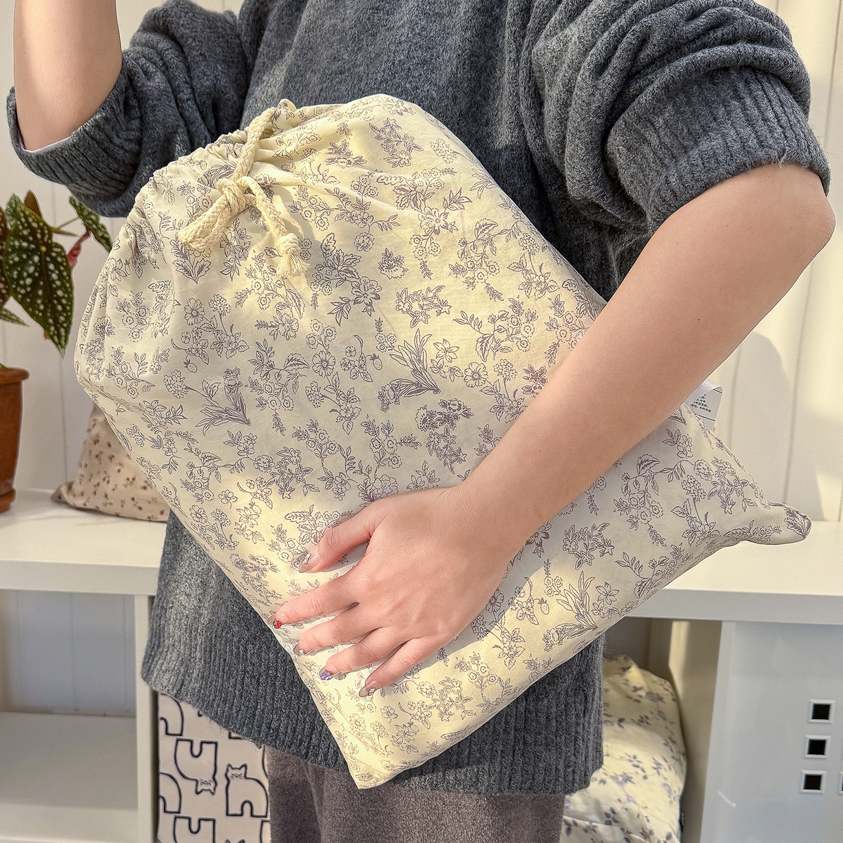 91家纺网 家纺一手货源 找家纺 （总）竹合家纺 2026新款春款A类古法水洗仿棉云感棉小布袋四件套