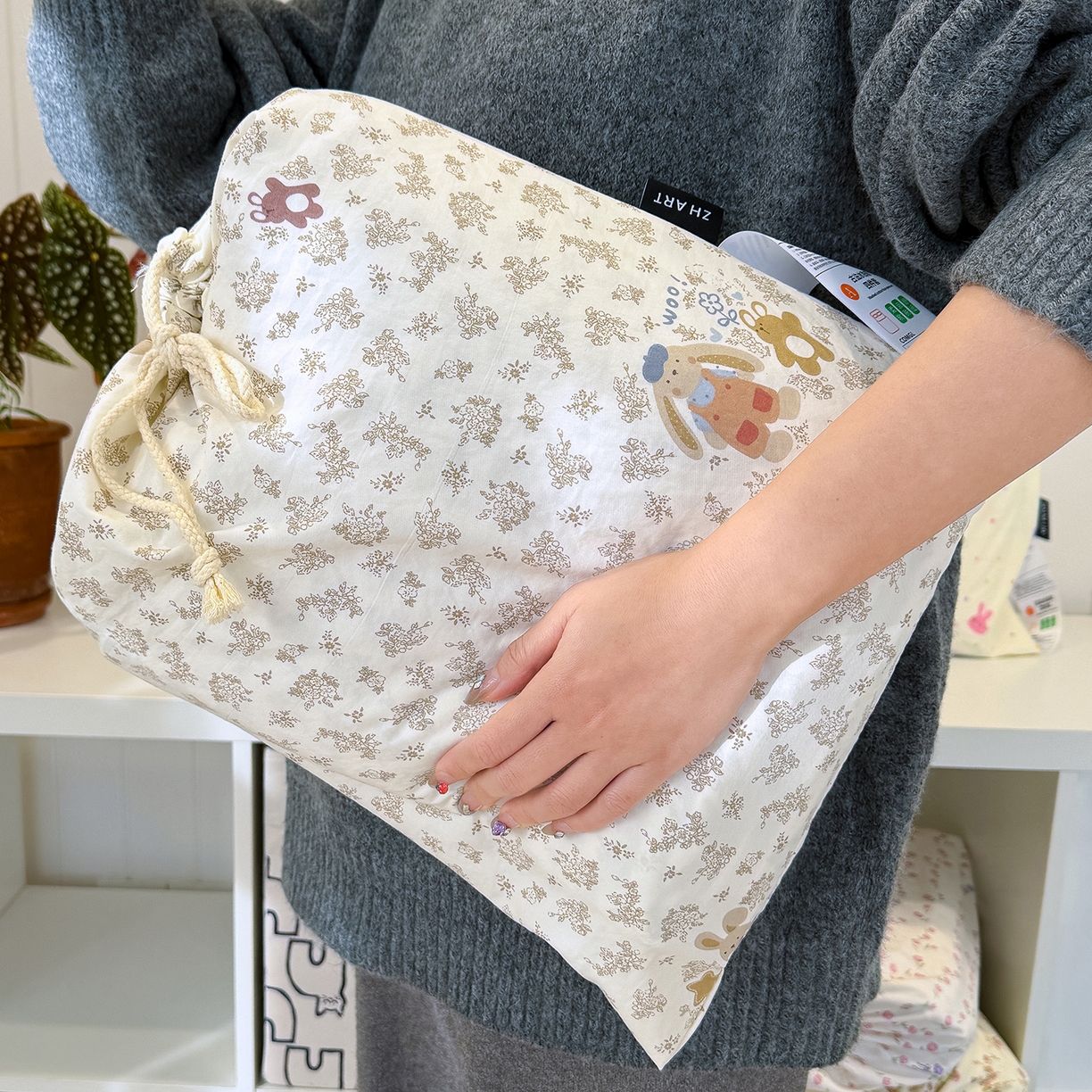 91家纺网 家纺一手货源 找家纺 （总）竹合家纺 2026新款春款A类古法水洗仿棉云感棉小布袋四件套