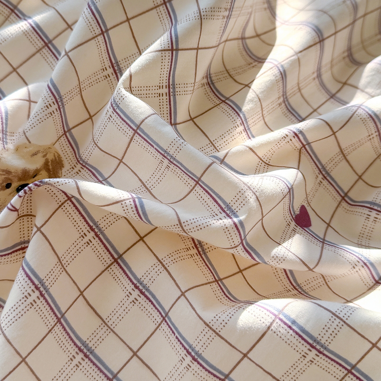 91家纺网 家纺一手货源 找家纺 竹合家纺 2026新款春款A类古法水洗仿棉云感棉小布袋四件套 甜心小狗