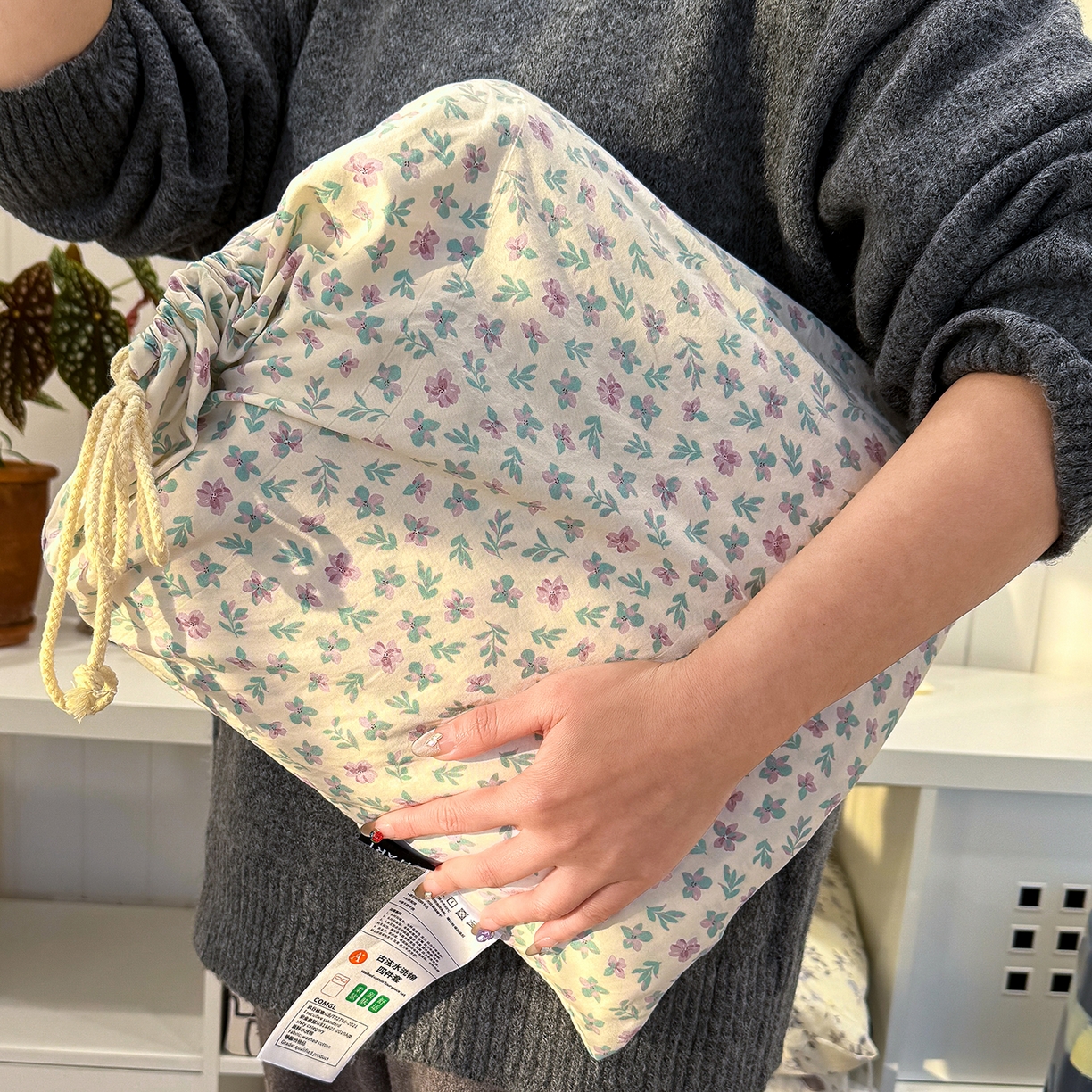 竹合家纺 2026新款春款A类古法水洗仿棉云感棉小布袋四件套 千野合