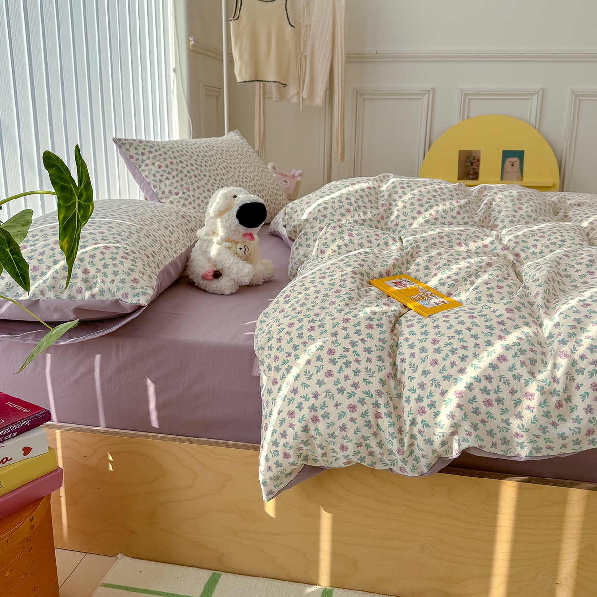 91家纺网 家纺一手货源 找家纺 竹合家纺 2026新款春款A类古法水洗仿棉云感棉小布袋四件套 千野合