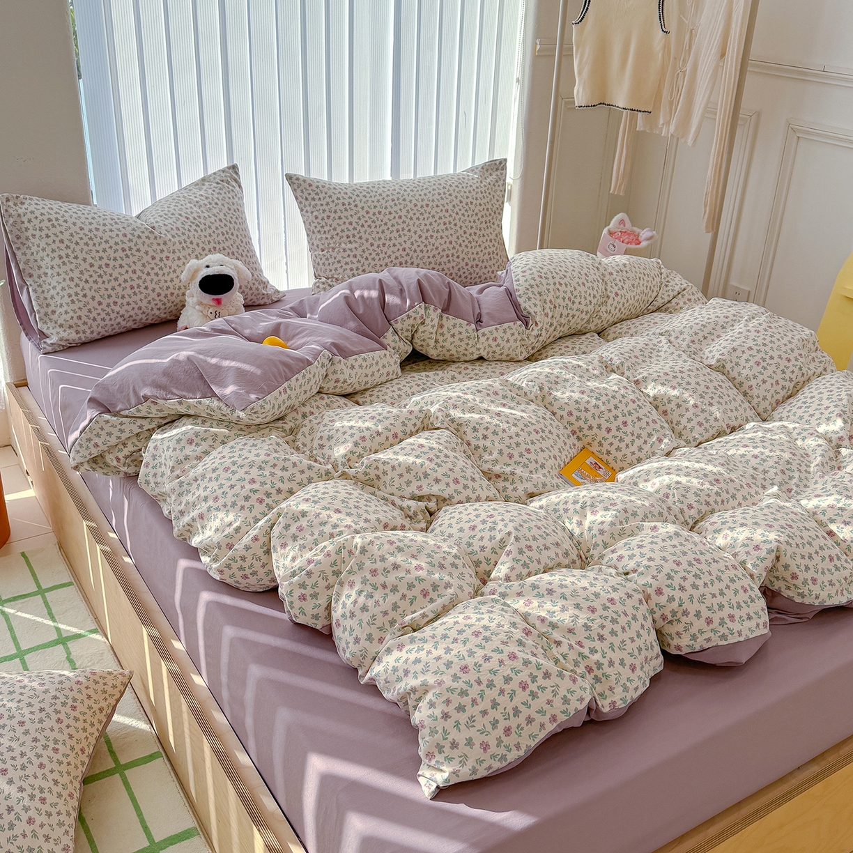 91家纺网 家纺一手货源 找家纺 竹合家纺 2026新款春款A类古法水洗仿棉云感棉小布袋四件套 千野合