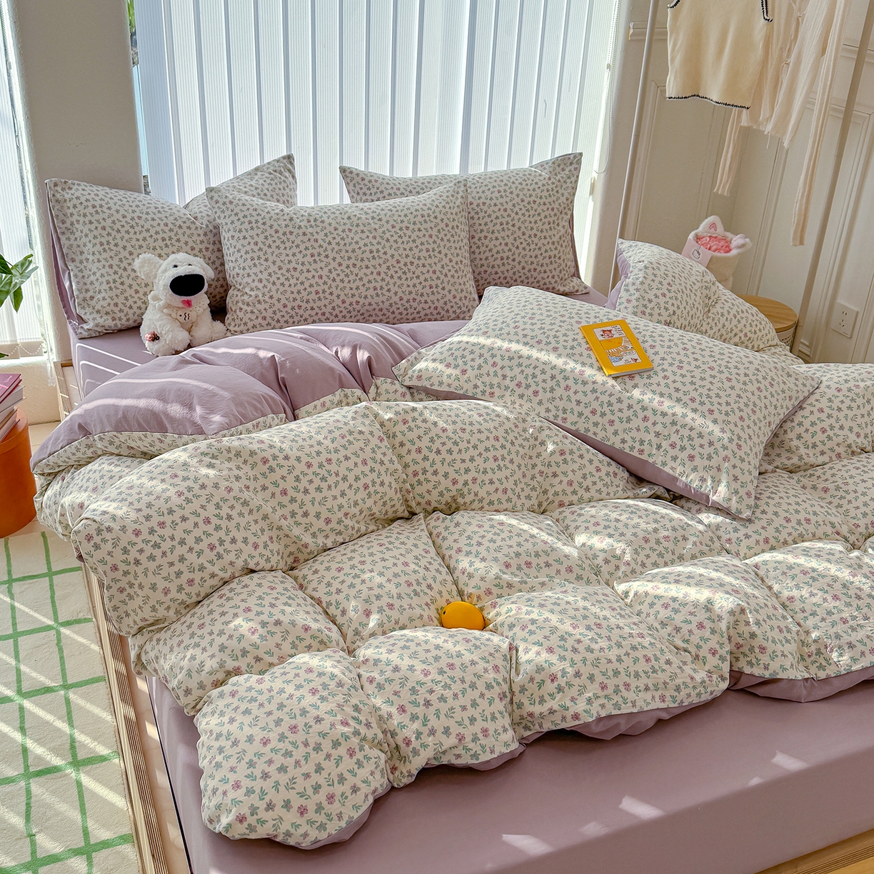 91家纺网 家纺一手货源 找家纺 竹合家纺 2026新款春款A类古法水洗仿棉云感棉小布袋四件套 千野合