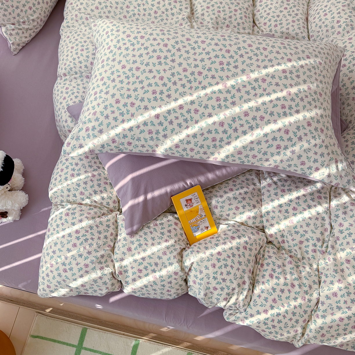 91家纺网 家纺一手货源 找家纺 竹合家纺 2026新款春款A类古法水洗仿棉云感棉小布袋四件套 千野合