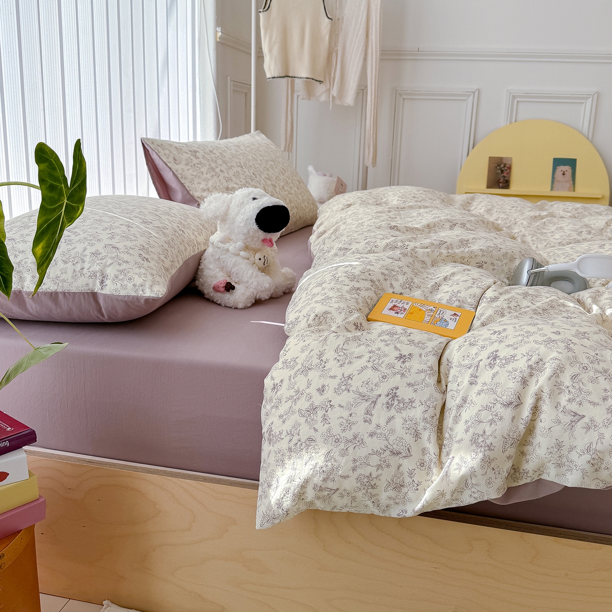 91家纺网 家纺一手货源 找家纺 竹合家纺 2026新款春款A类古法水洗仿棉云感棉小布袋四件套 半页诗