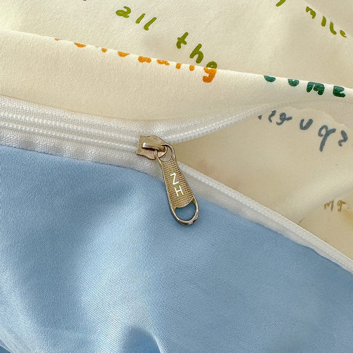 91家纺网 家纺一手货源 找家纺 竹合家纺 2026新款春款A类古法水洗仿棉云感棉小布袋四件套 KT小鱼