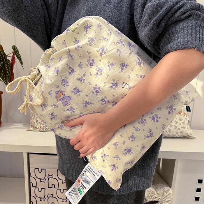 竹合家纺 2026新款春款A类古法水洗仿棉云感棉小布袋四件套 花园小免