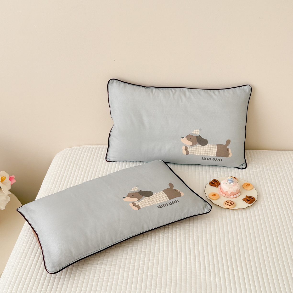 91家纺网 家纺一手货源 找家纺 （总）呗旺鹿 2025新款A类全棉双层纱单枕套儿童枕头套