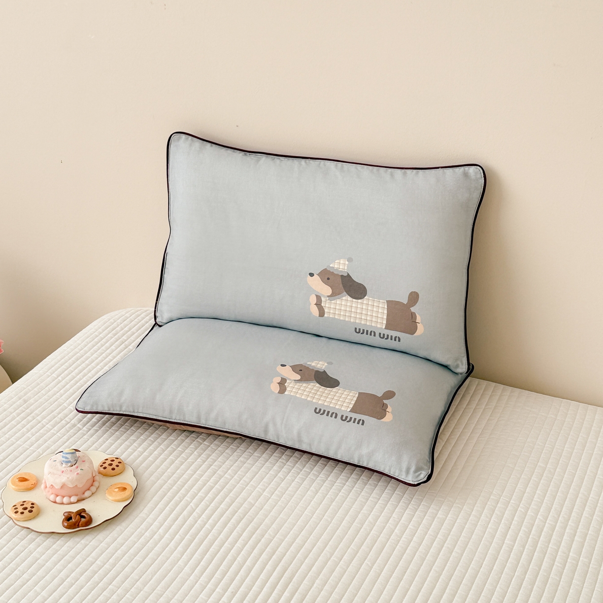 91家纺网 家纺一手货源 找家纺 （总）呗旺鹿 2025新款A类全棉双层纱单枕套儿童枕头套