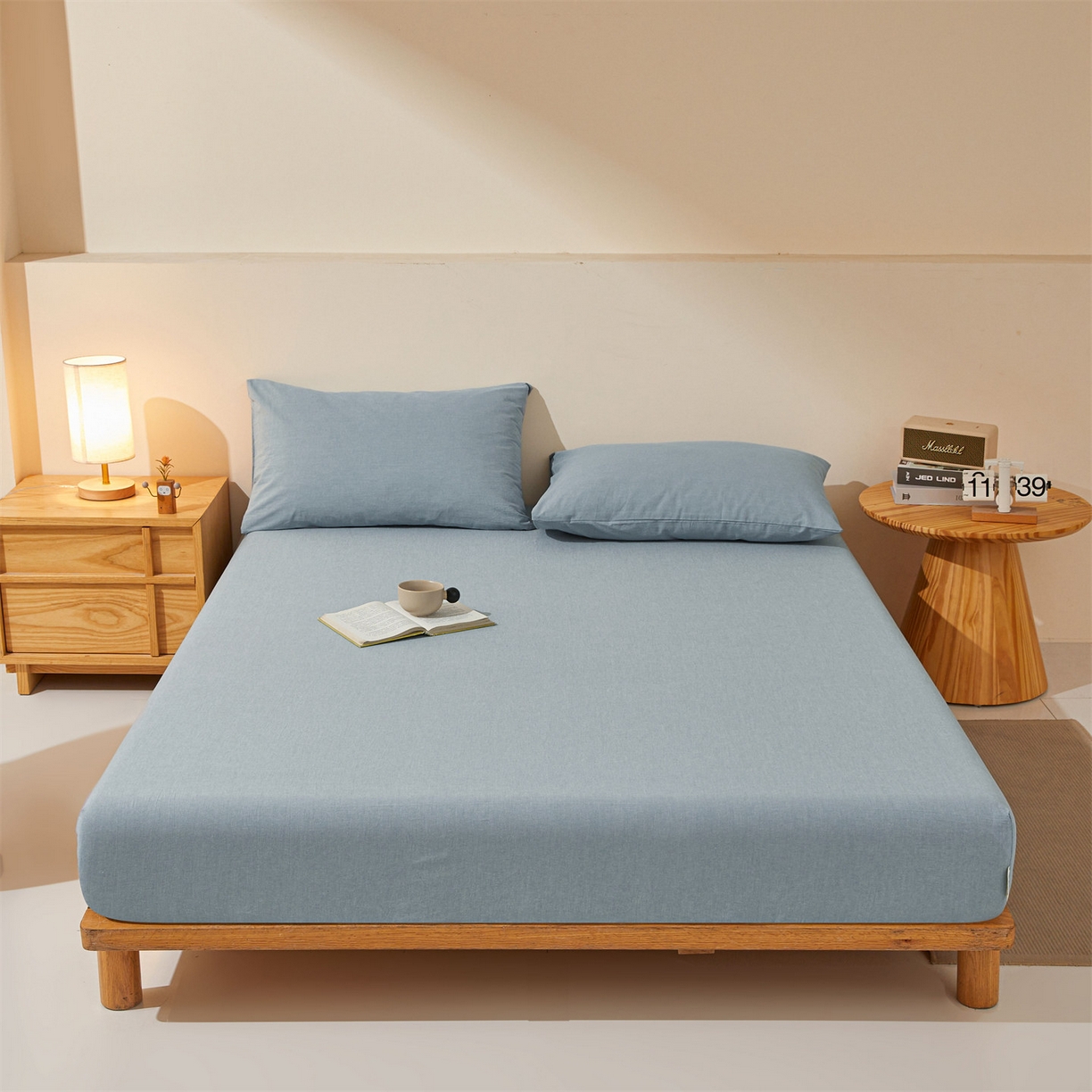 91家纺网 家纺一手货源 找家纺 （总）优眠坊 2026新款全棉色织水洗纯色条格纯棉单层床笠床垫保护套