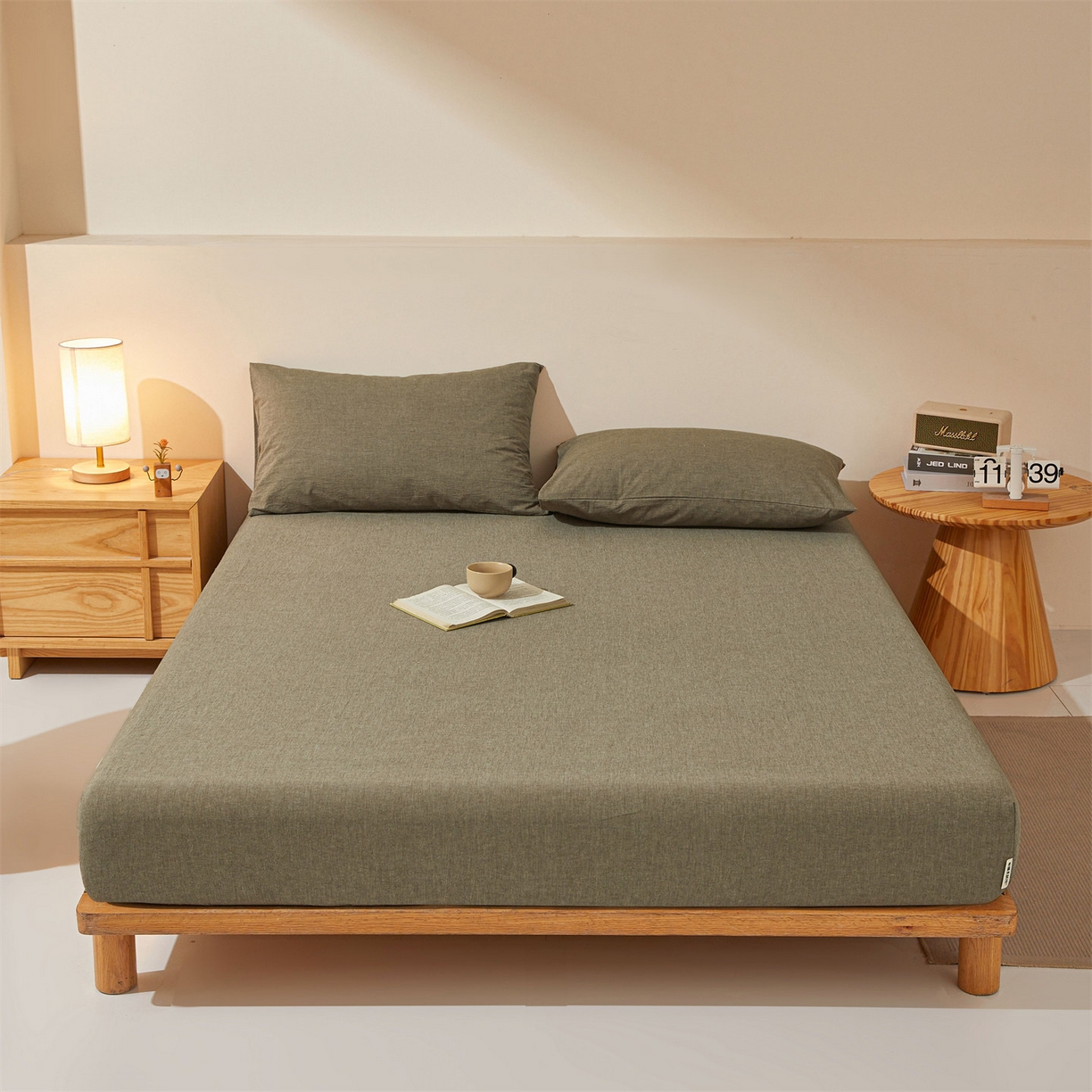 91家纺网 家纺一手货源 找家纺 （总）优眠坊 2026新款全棉色织水洗纯色条格纯棉单层床笠床垫保护套