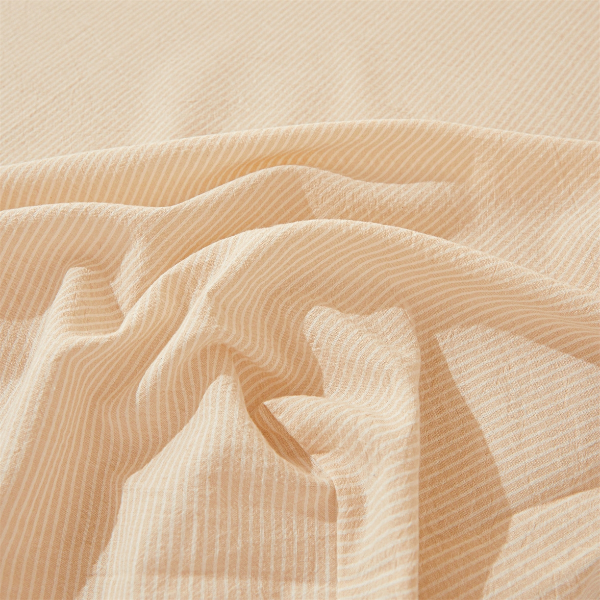 91家纺网 家纺一手货源 找家纺 优眠坊 2026新款全棉色织水洗纯色条格纯棉单层床笠床垫保护套 拾忆-条纹卡其