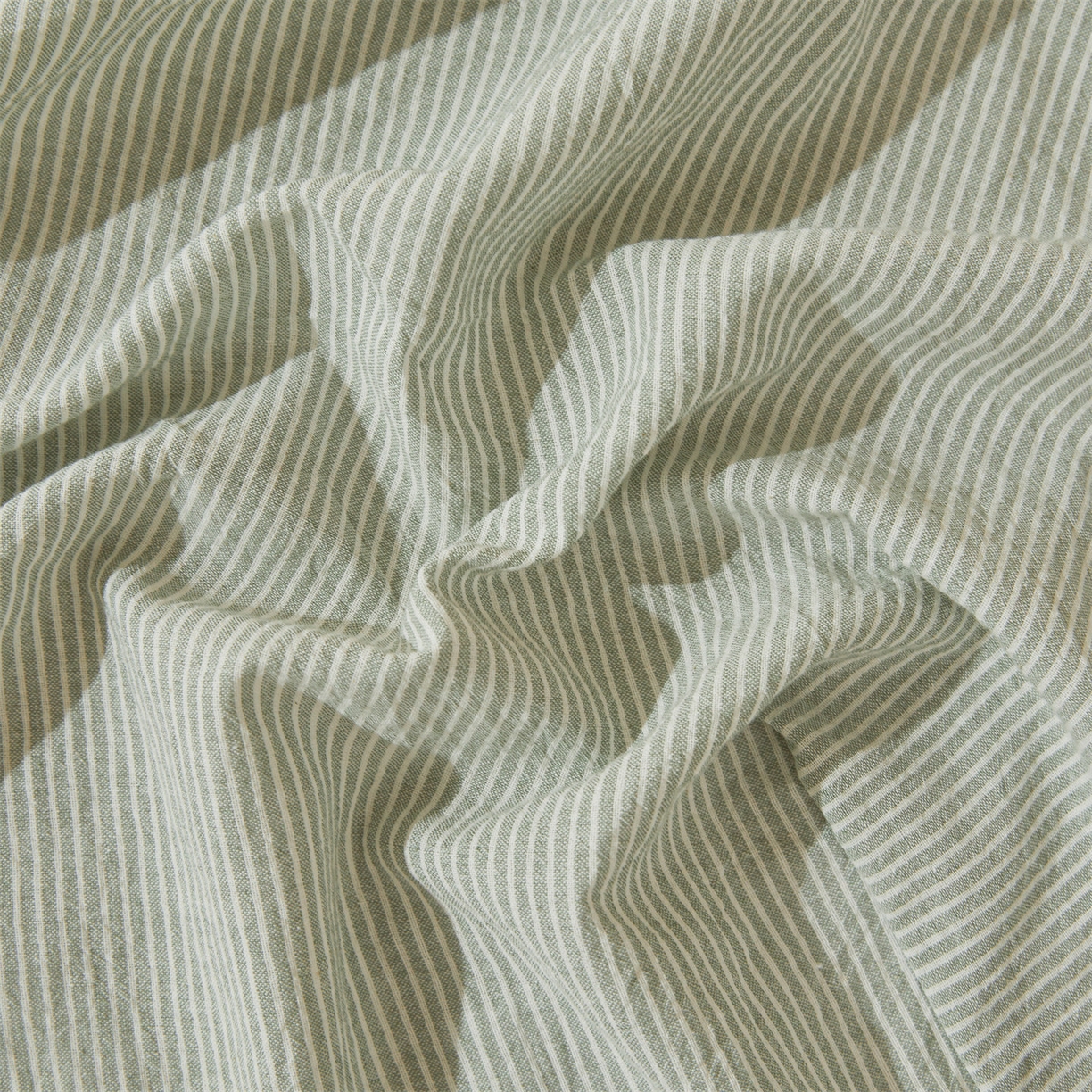 91家纺网 家纺一手货源 找家纺 优眠坊 2026新款全棉色织水洗纯色条格纯棉单层床笠床垫保护套 拾忆-条纹绿