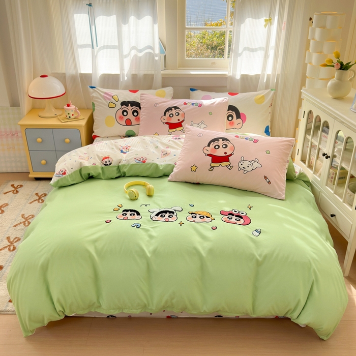 三元色 2025新款云朵棉毛巾绣小新系列四件套 百变小新